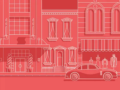 Welcome Screen building car clothing front jaguar red sidewalk store street view white windows