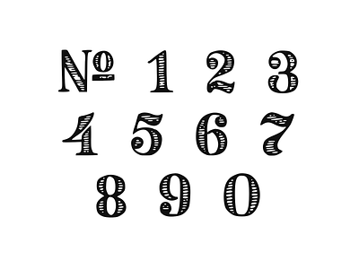 Vintage Numerals drawing hand drawn handcrafted handmade illustration numbers numerals sketch vintage