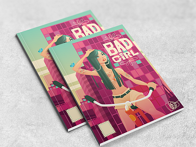 BAD GIRL beijing china girl green illustrator pinup purple vector