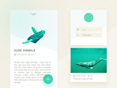 Whale UI ewhale experiment foging green interface ios kit news ocean slash ui whale