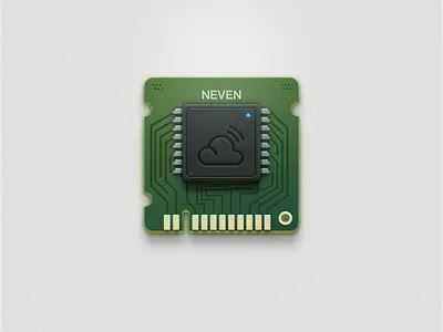 Circuit board icon illustration retro ui