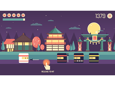 Tap Ninja interface 2d android art design flat game gui illustration illustrator interfase runner vector