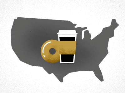 American Coffee 2d after effects american animation coffee donuts frame by frame illustration motion design texture