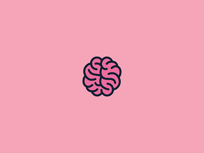 Brain brain flat icon logo mind pink simple