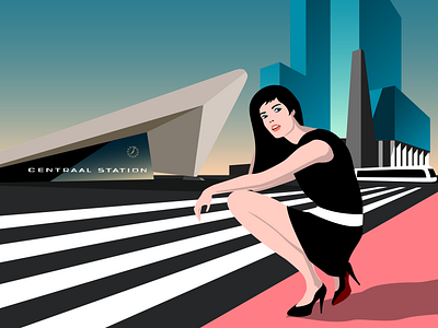 Rotterdam Central Station Illustration fashion illustration louboutin model rotterdam