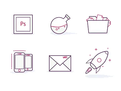 Blog post icons blog blog post devices envelope folder icon icons illustrations iphones letter rocket