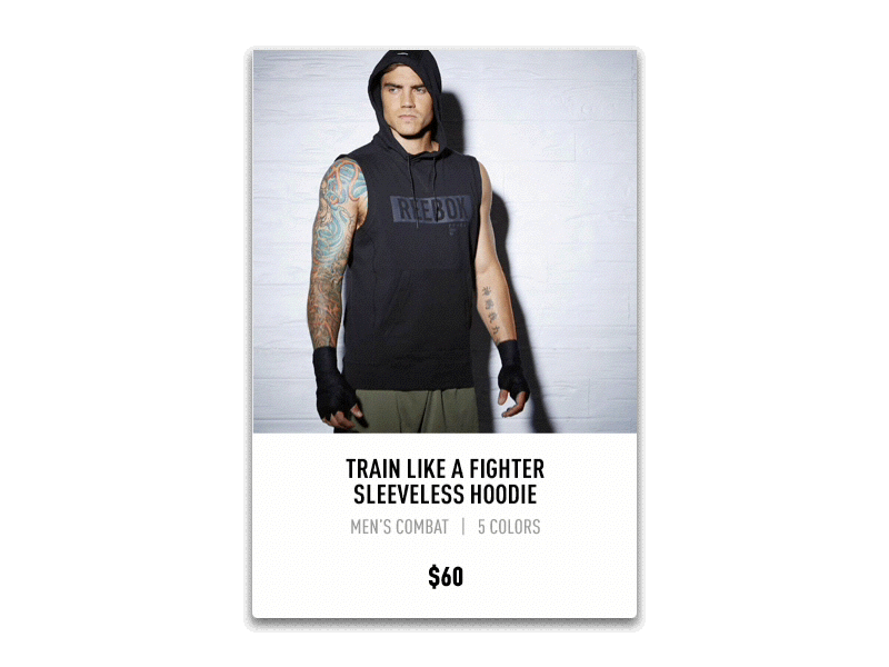 Product Card Hover State animation hover product cards prototype reebok