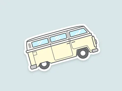 Camper Van Magnet car illustration magnet sticker surf van
