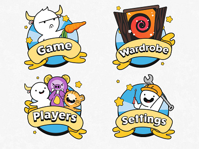 Munchstars Buttons buttons character game illustration menu monster navigation settings ui