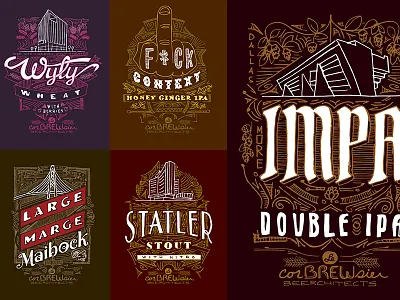 Beerchitects 2016 architecture art deco craft beer dallas hand drawn texas