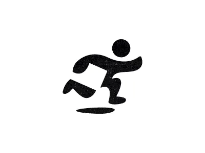 Pvdom box logo logo design logotype man mark run sign