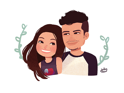 Bia and Matheus character digital art illustration