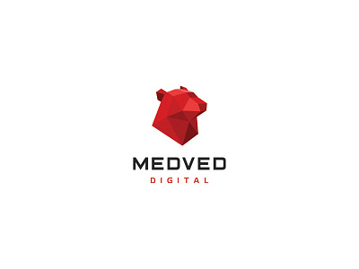 MEDVED / Bear Digital bear digital logotype low poly red russian