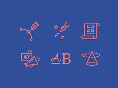 Creative field icons 3d adobe advertising behance creative editorial fields icons illustration lettering typography vector