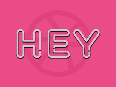 Hey Dribbble! debut neon pink