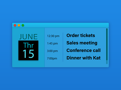 Schedule Widget for DailyUI 071. 071 arden hanna bay area calendar dailyui freelance ios planner schedule widget