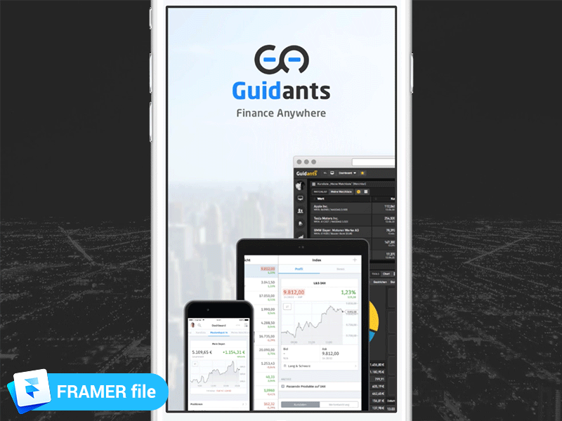 Launch Animation for Guidants animation download finance fintech framer framerjs free ios launch launchscreen money splash