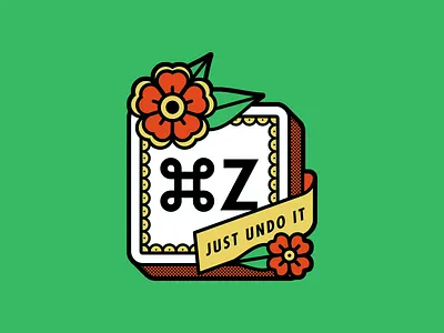 ⌘Z flowers illustration tattoo undo