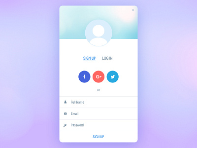 Signup/Login Popup log in sign up social login ui user web