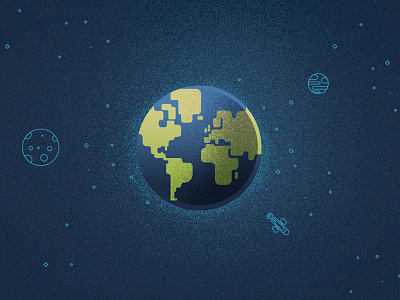 World explainer illustration planet space video world