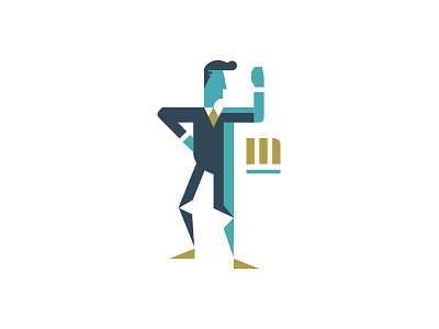 Man geometric illustration m man suit