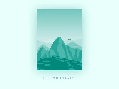 Mountains gradient illustration illustrator landscape scene vector