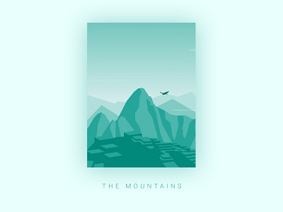 Mountains gradient illustration illustrator landscape scene vector