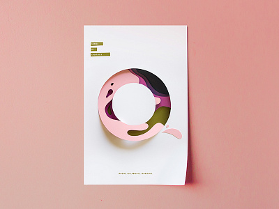 School of Creativity Poster circle layers minimal paper pink poster