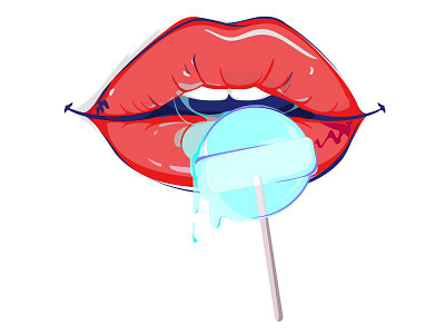 Lollipopcorn illustration caramel cream cupcake donut food icon illustration lips lollipop sweet syrup texture