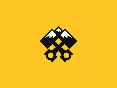 Pistontains inspiration logo mark mountains piston sava stoic symbol