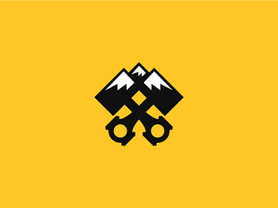 Pistontains inspiration logo mark mountains piston sava stoic symbol