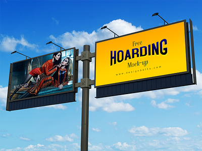 Free Frontlit Outdoor Advertising Hoarding Mock-up PSD billboard billboard mockup free psd hoarding mockup psd outdoor advertising mockup outdoor mockup psd