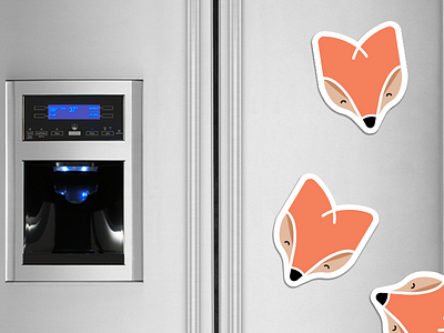 Fox Magnets cute fox magnets simple sticker mule