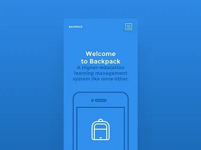 Backpack Landing Mobile backpack landing layout mobile responsive ui user interface ux web web design website