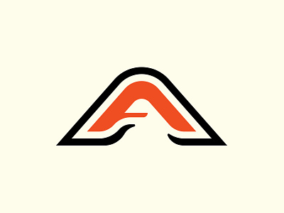 A Bird a bird black fly letter logo mountain orange retro sky typography