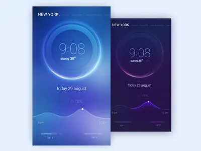 Clock concept city clock concept dark effect glow home light newyork night os