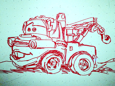 Whiteboard sketch of Mater disney mater sketch whiteboard