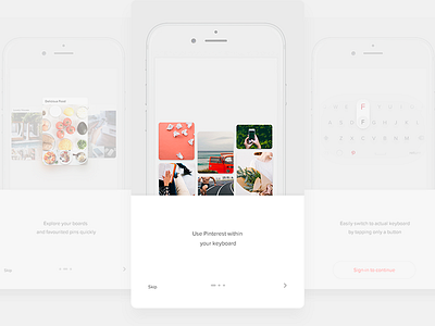 Pintrest Keyboard - Walkthrough clean keyboard pin pintrest simple splash screen ui walkthrough white