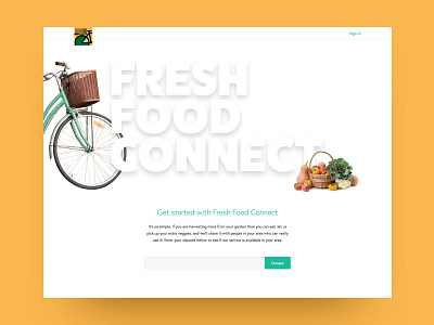 Fresh Food Connect landing page marketing typography web design