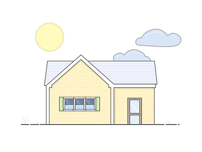 Small Town House builtbyluke clouds home house illustration made in sketch real estate sun vector window windows yellow