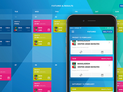 The Official ICC Cricket World Cup 2015 App - Fixtures & Results app calendar cricket cup device fixtures icc mobile tablet tickets tournament world