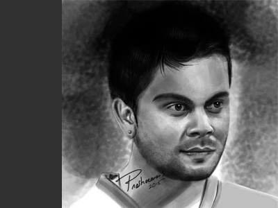 Digital painting of Virat Kholi design digital painting illustration photoshop portfolio virat kholi