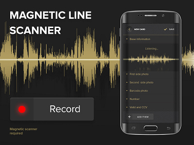 Card scanner android edge line magnetic radio record scanner