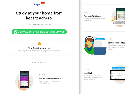 Preppo | Landing Page flat landing page ui web