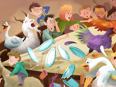 Oy Vey! chickens childrens book geese goats illustration
