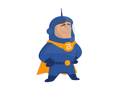 HERO astronaut cartoon cosmic hero logo mascot