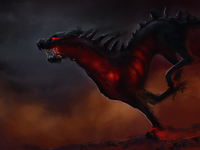 Hellhound dog hell hound rabid run