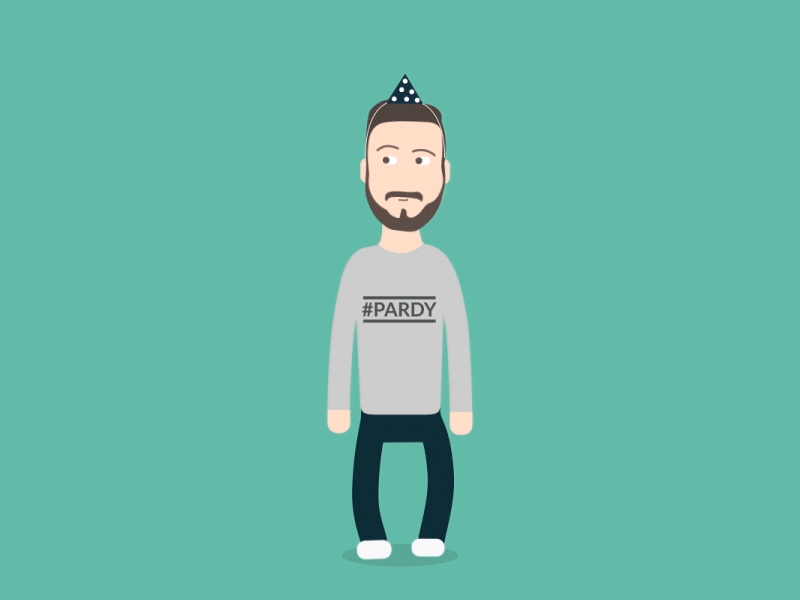 Happy Birthday to me... animation birthday bounce celebrate character confetti dance design gif loop party rig