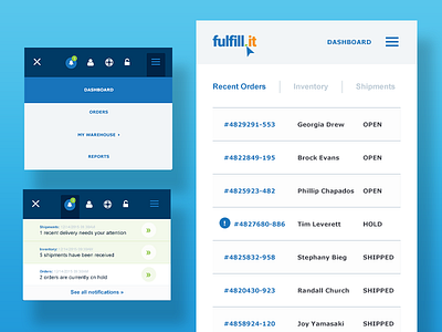 Fulfillment Mobile design mobile responsive ui web