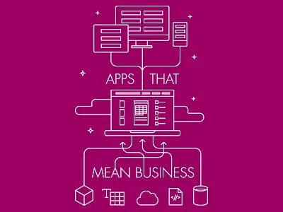Apps that mean business cloud line art microsoft powerapps